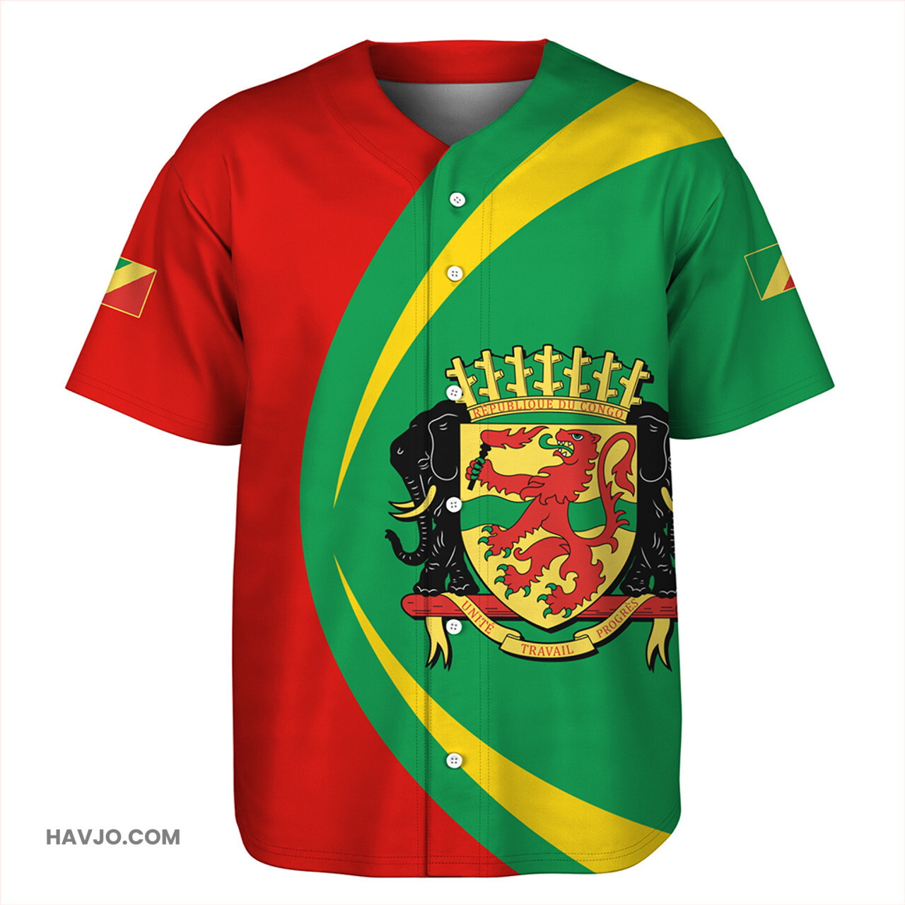 Republic Of The Congo Circle Style Baseball Jersey