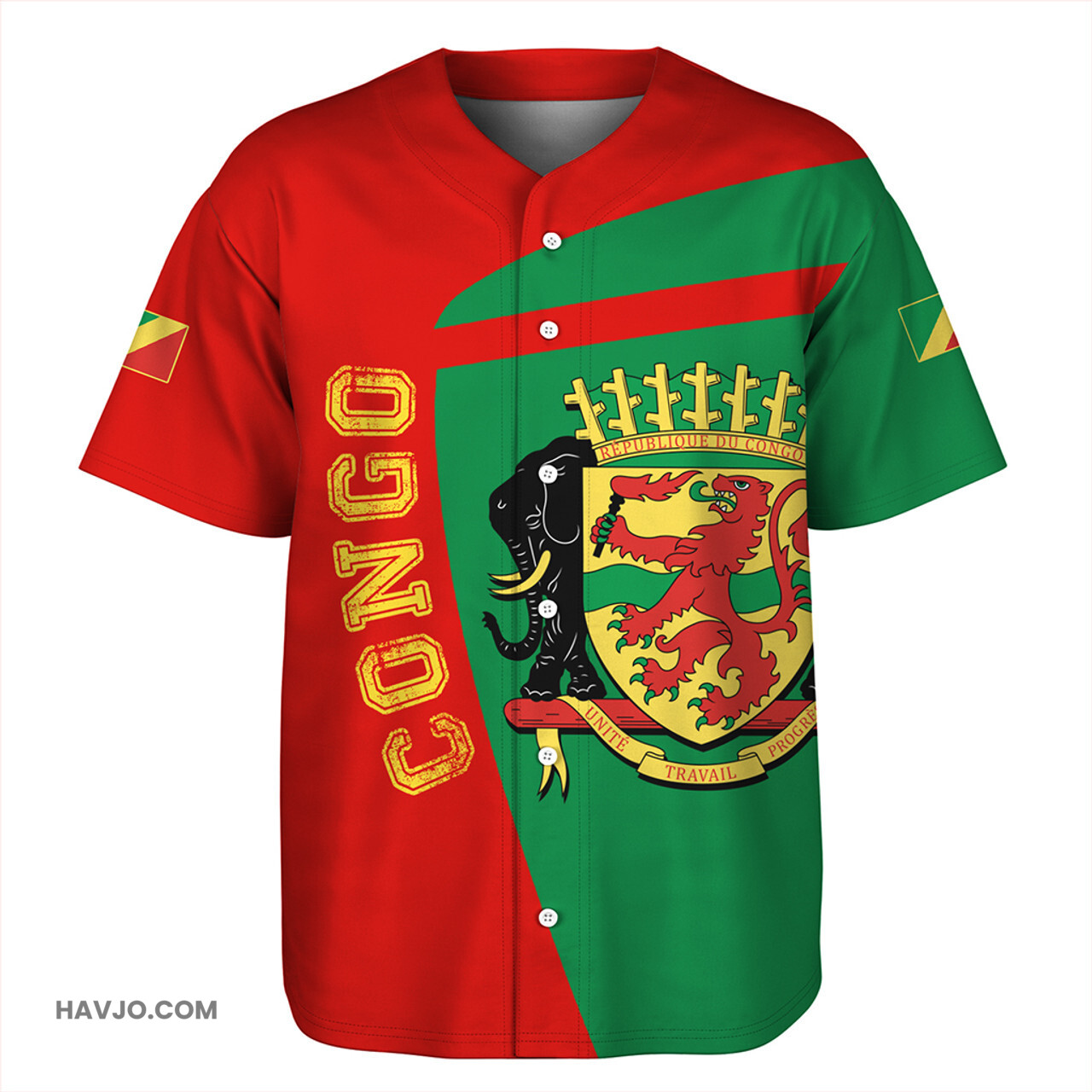 Republic of the Congo Half Concept Baseball Jersey