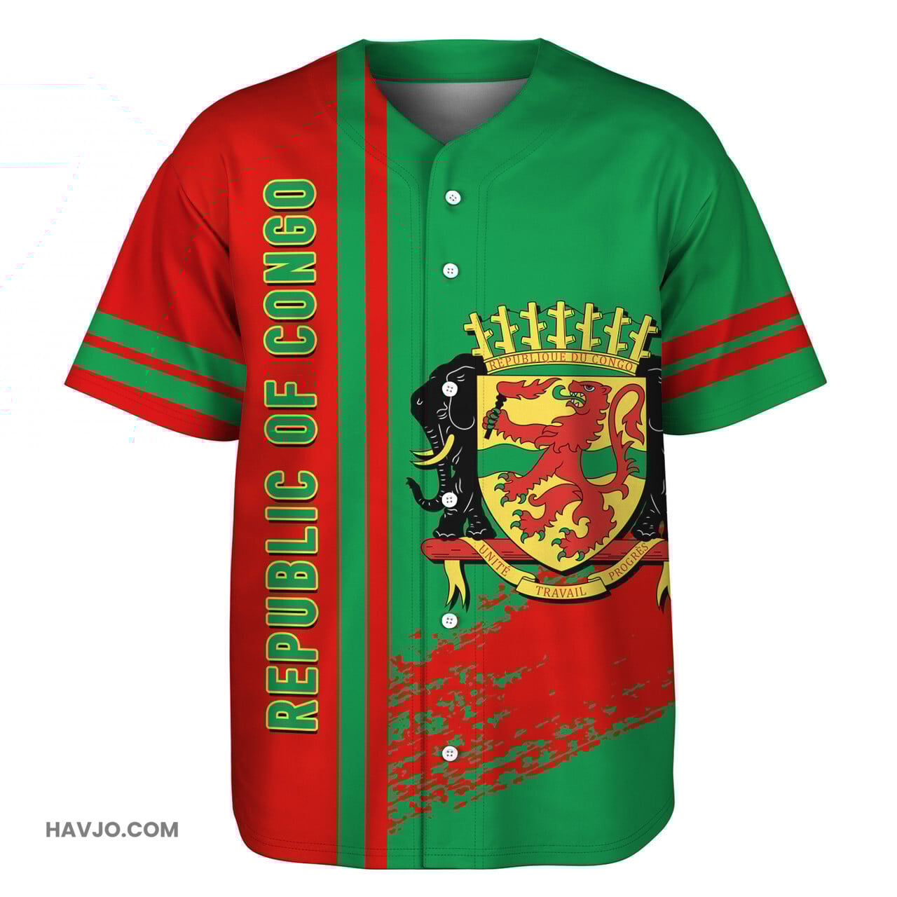 Republic Of The Congo Quater Style Baseball Jersey