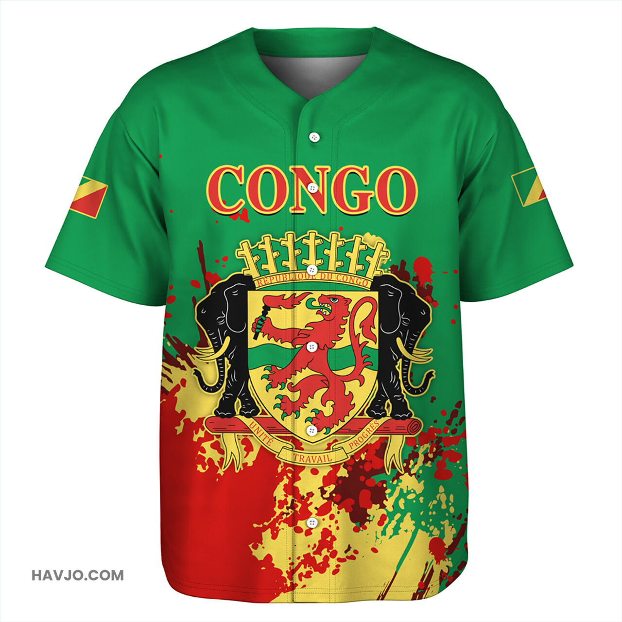 Republic of the Congo Spanit Style Baseball Jersey