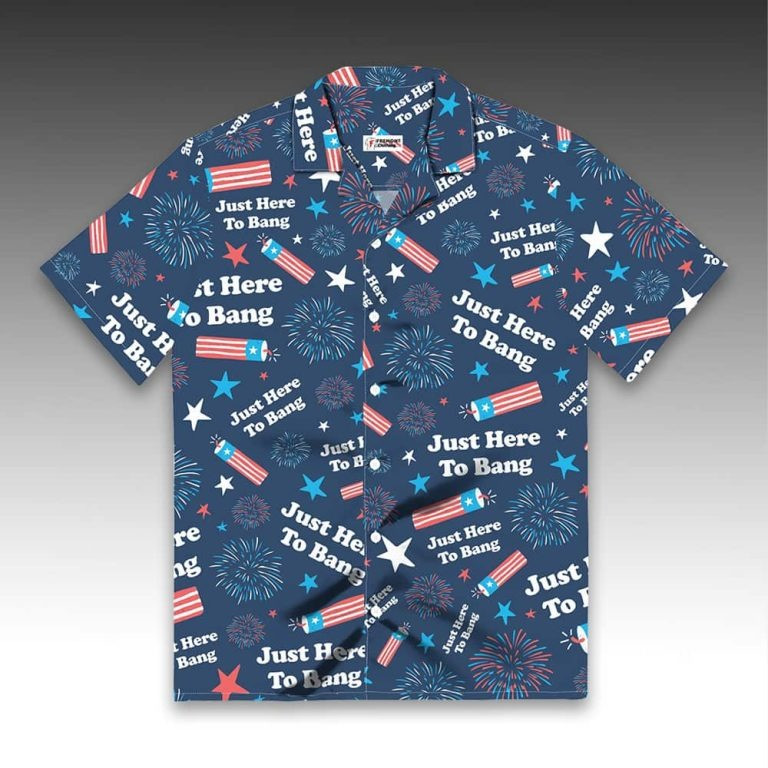 Rex Ryan Just Here To Bang Hawaiian Shirt Button Up Aloha Shirt Clothing Gifts For Men