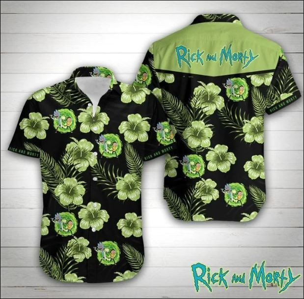 Rick And Morty Hawaiian Shirt Tropical Aloha Button Up