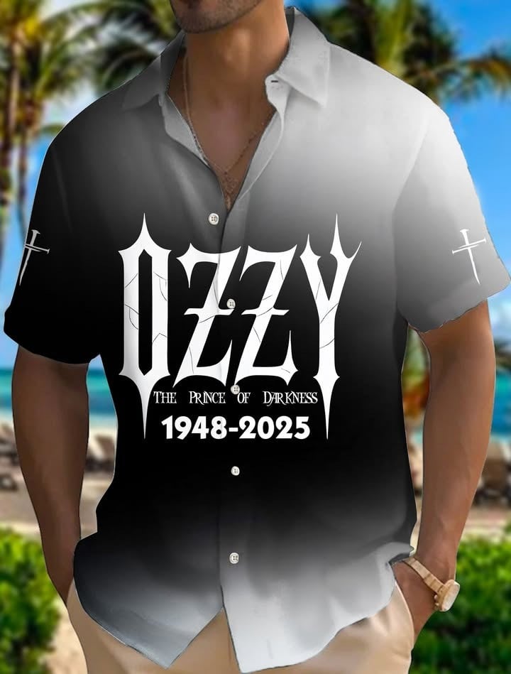 RIP Ozzy Osbourne Prince Of Darkness Hawaiian Shirt 1948–2026 Black Sabbath Fan Merch