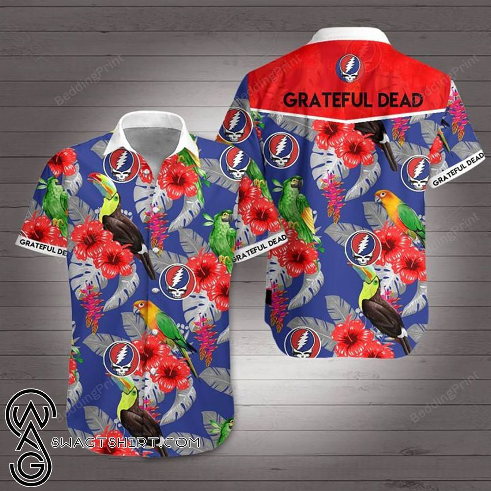 Rock Band Grateful Dead Hawaiian Shirt Tropical Aloha Button Up