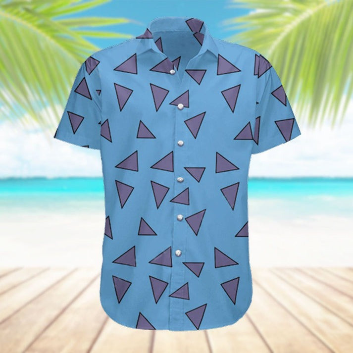 Rocko Modern Life Hawaiian Shirt Triangle Pattern Button Up Shirt Gifts For Fans