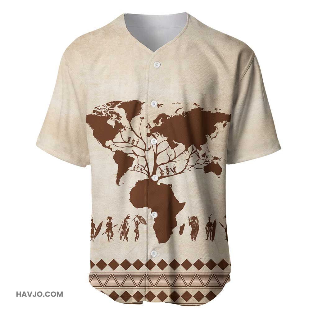 Root Africa African Map Baseball Jersey