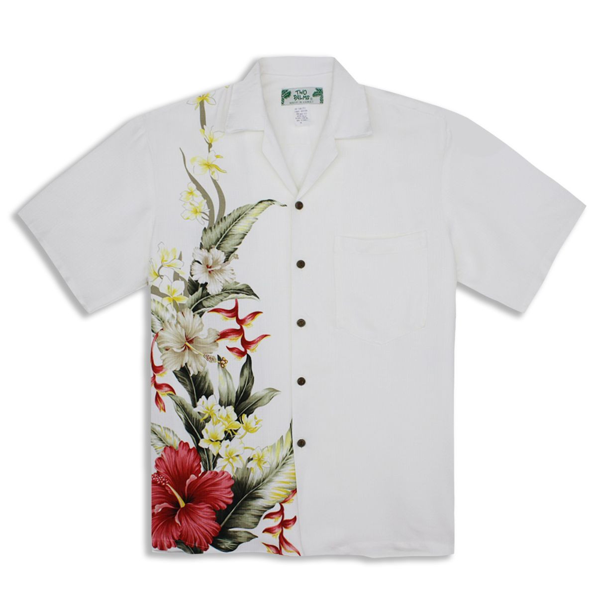 Royal Hibiscus Cream Hawaiian Shirt Tropical Aloha Button Up