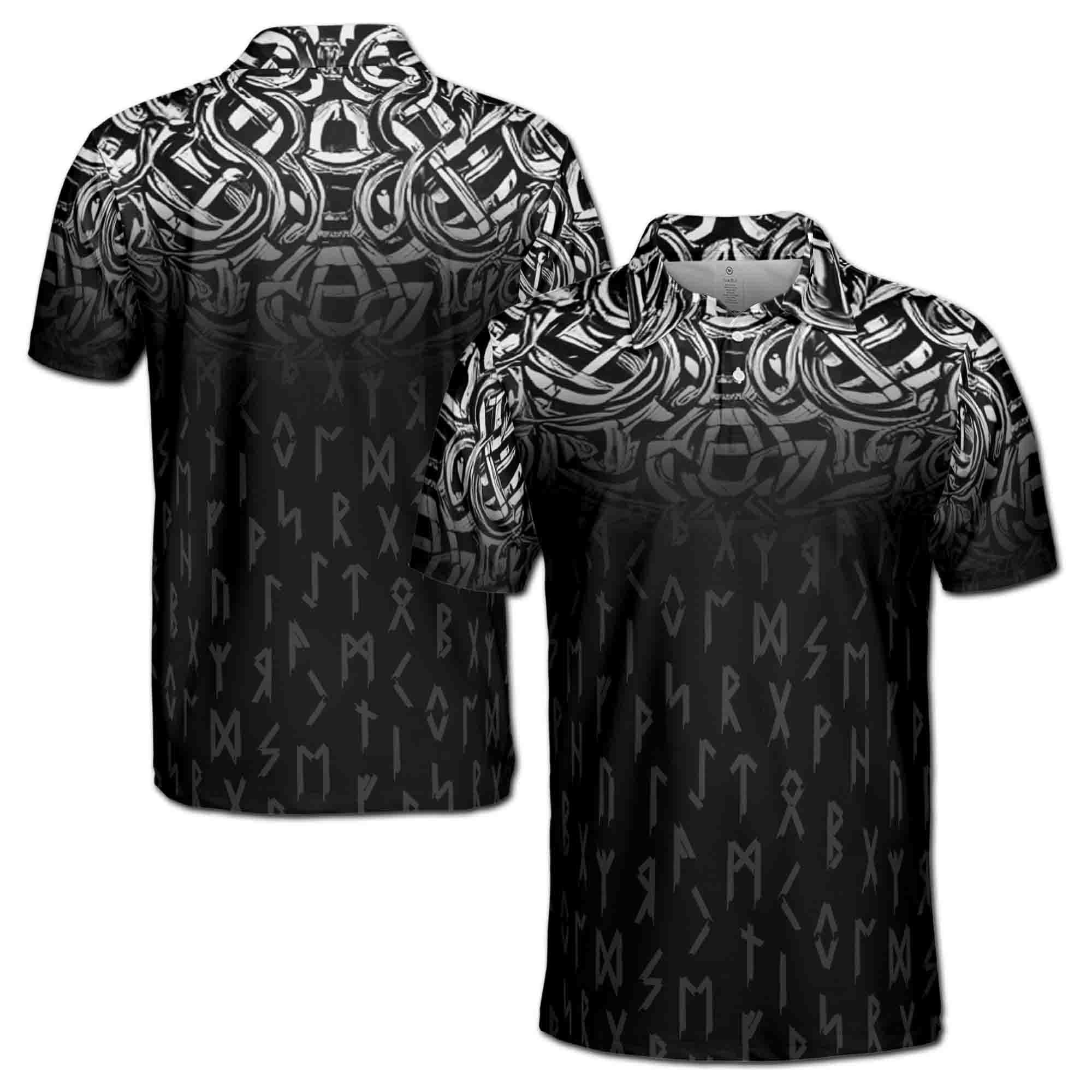 Runer Viking Dark Tribal Pattern Grunge Men's Polo Shirt