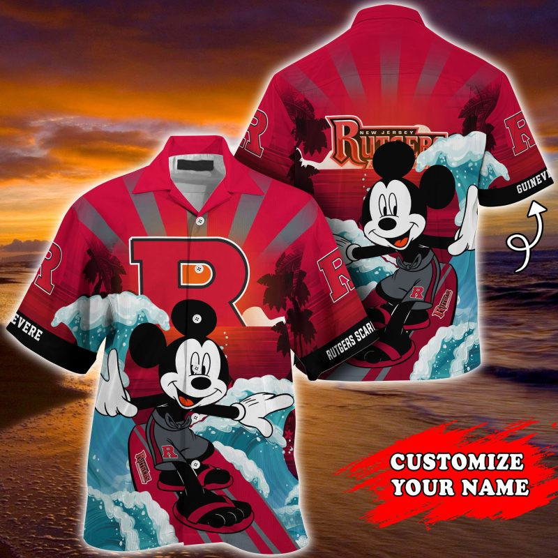 Rutgers Scarlet Knights Ncaa Summer Personalized Hawaiian Shirt Tropical Aloha Button Up