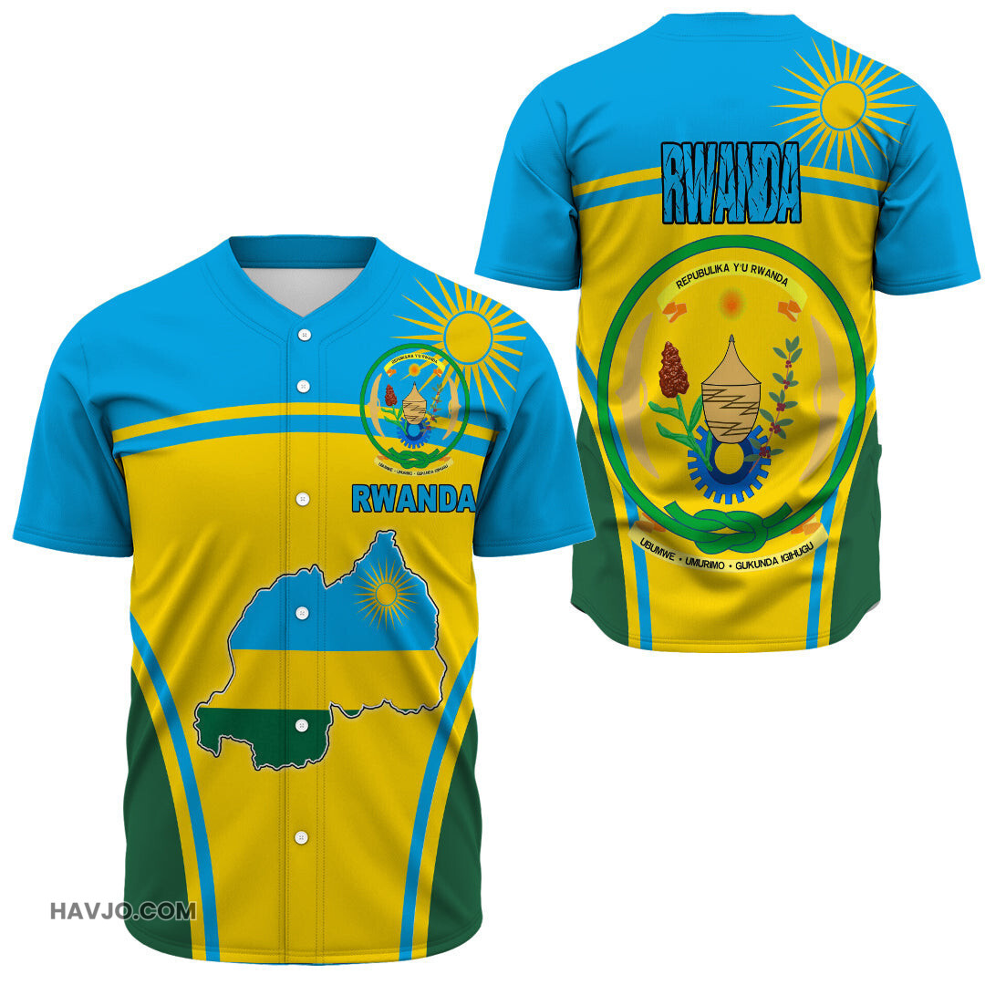 Rwanda Active Flag Baseball Jersey