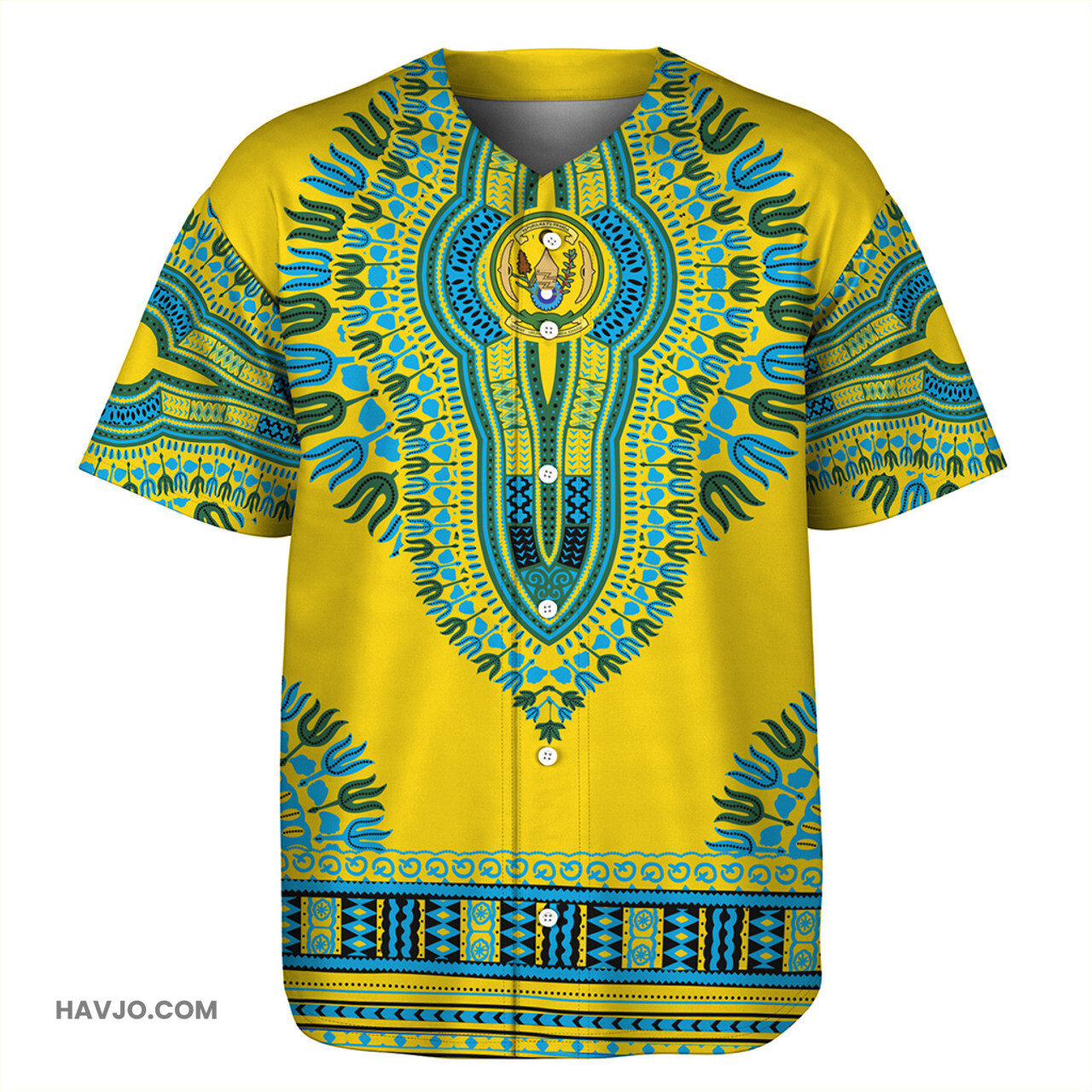 Rwanda Dashiki Baseball Jersey
