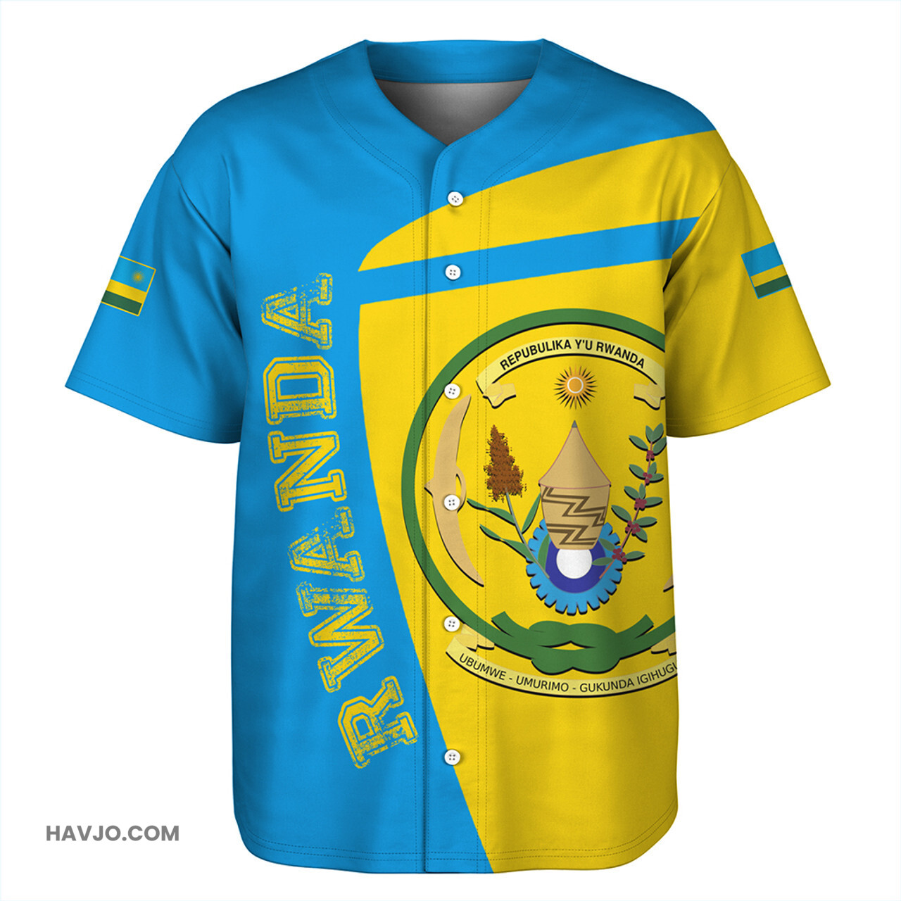 Rwanda Half Concept Baseball Jersey