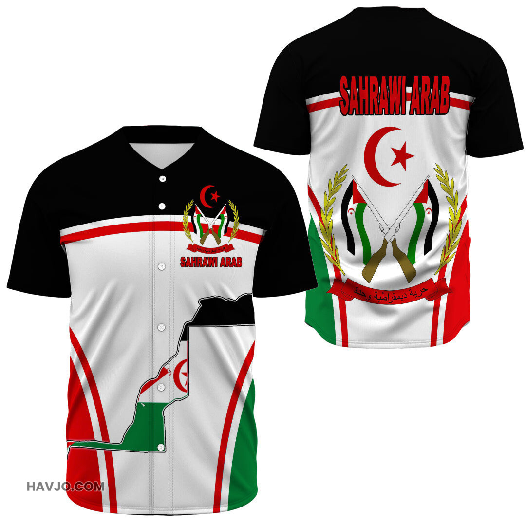 Sahrawi Arab Active Flag Baseball Jersey