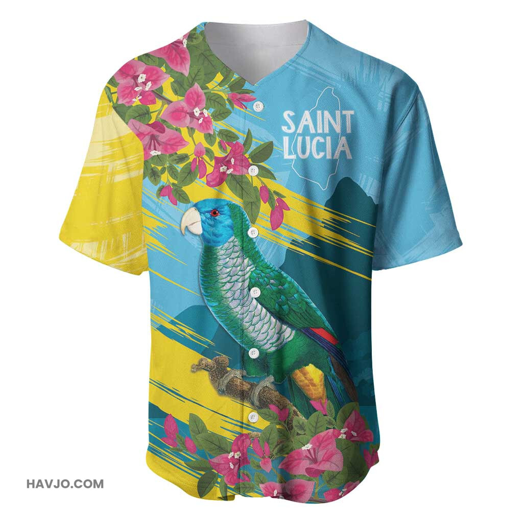 Saint Lucia Afro Tropical Vibes Baseball Jersey