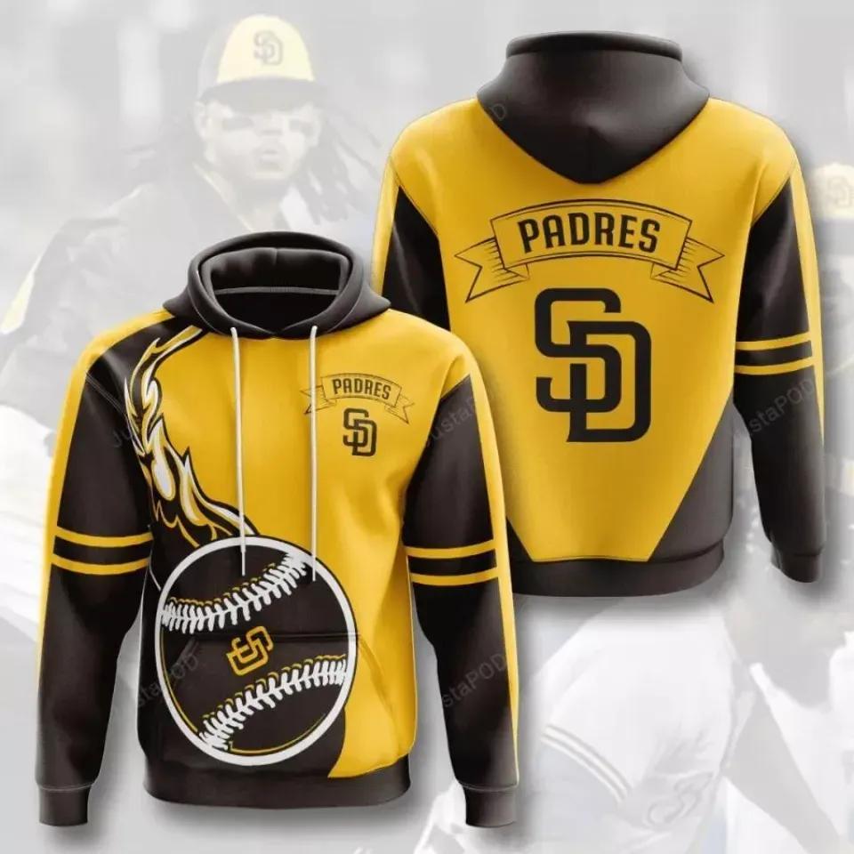 San Diego Baseball Team Padress 3D MLB All Over Print Hoodie