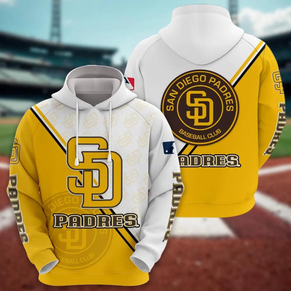 San Diego Padres Logo 3D MLB All Over Print Hoodie