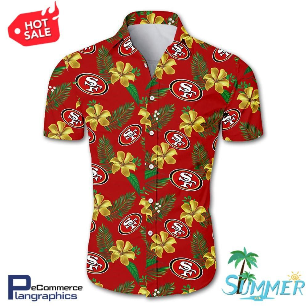 San Francisco 49ers Aloha Shirt Hawaiian Shirt Tropical Aloha Button Up