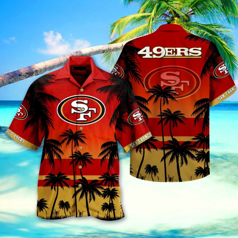 San Francisco 49ers Coconut Hawaiian Shirt Tropical Aloha Button Up