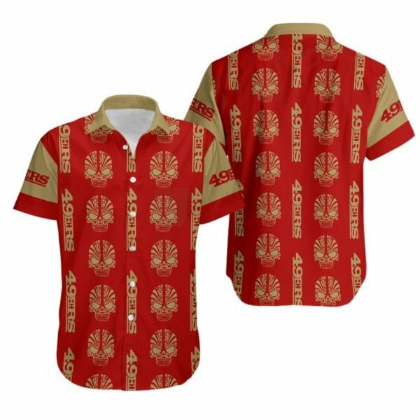 San Francisco 49ers Football Hawaiian Shirt Tropical Aloha Button Up