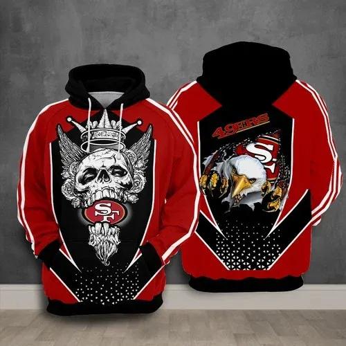 San Francisco 49ers Football King Skull NFL 3D All Over Print Hoodie