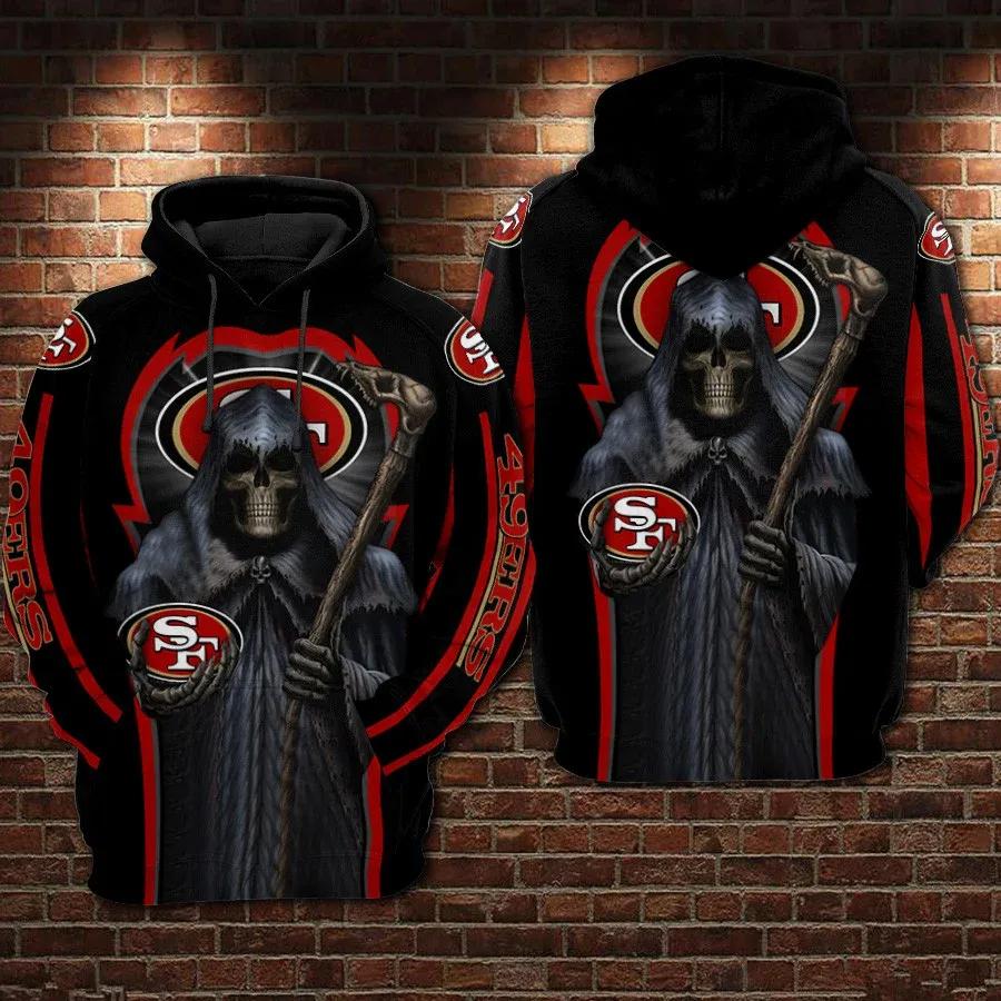 San Francisco 49ers Football Skull Death NFL 3D All Over Print Hoodie