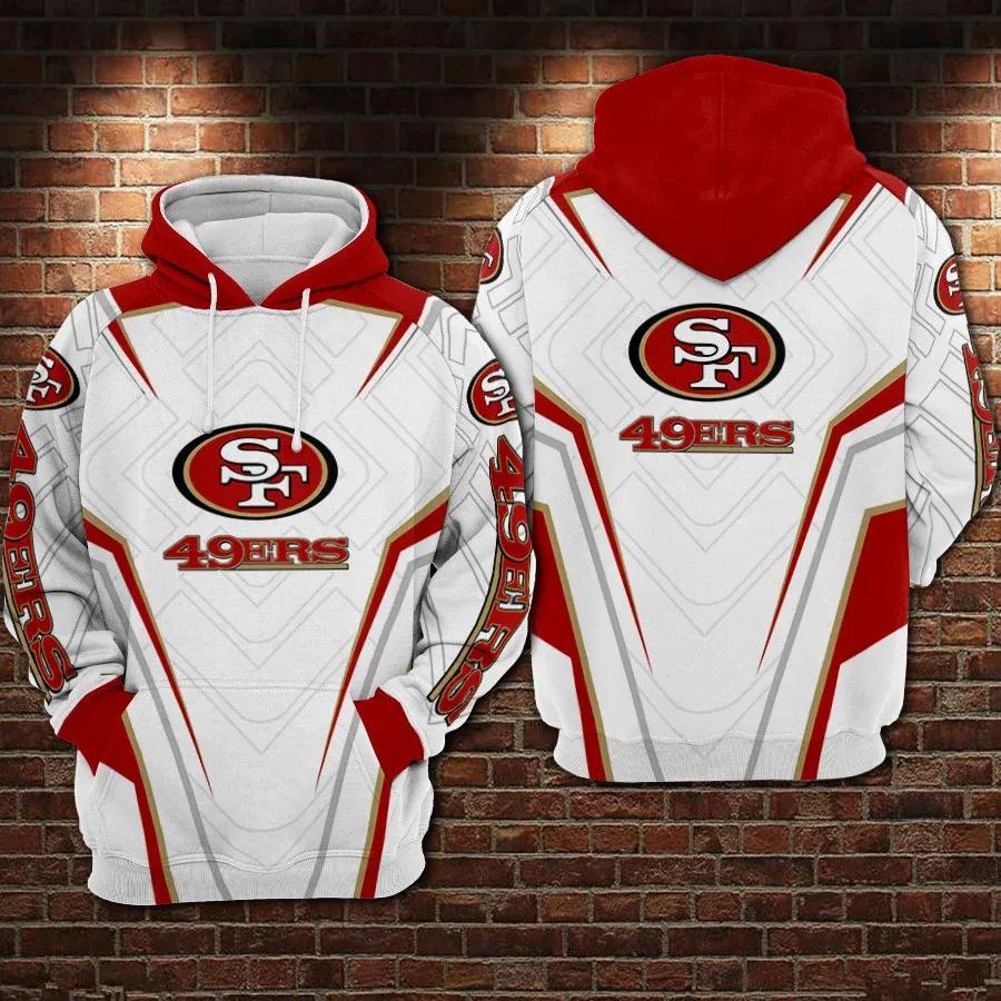 San Francisco 49ers Football White NFL 3D All Over Print Hoodie