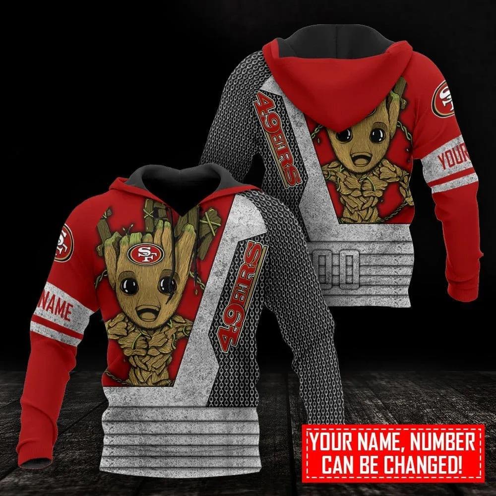 San Francisco 49ers Groot Personalized NFL 3D All Over Print Hoodie
