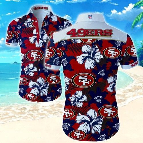 San Francisco 49ers Hawaiian Shirt Tropical Aloha Button Up