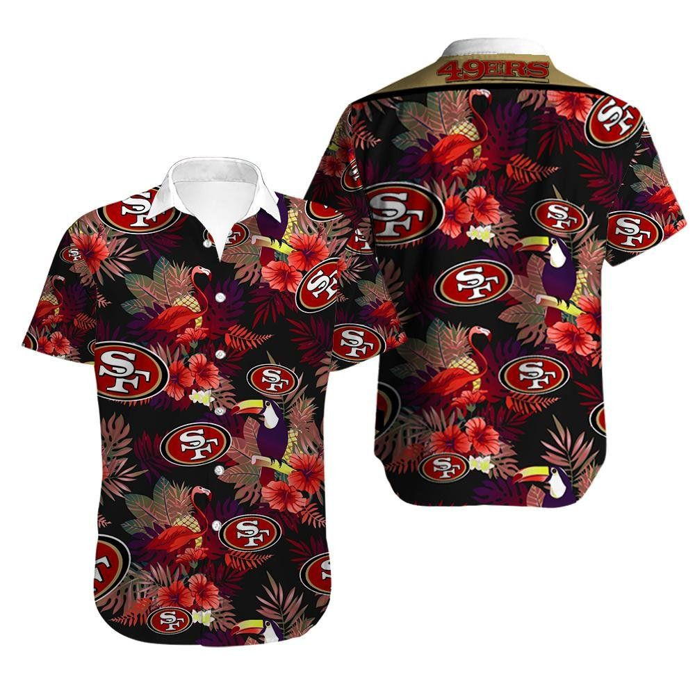 San Francisco 49ers Hawaiian Shirt Tropical Aloha Button Up