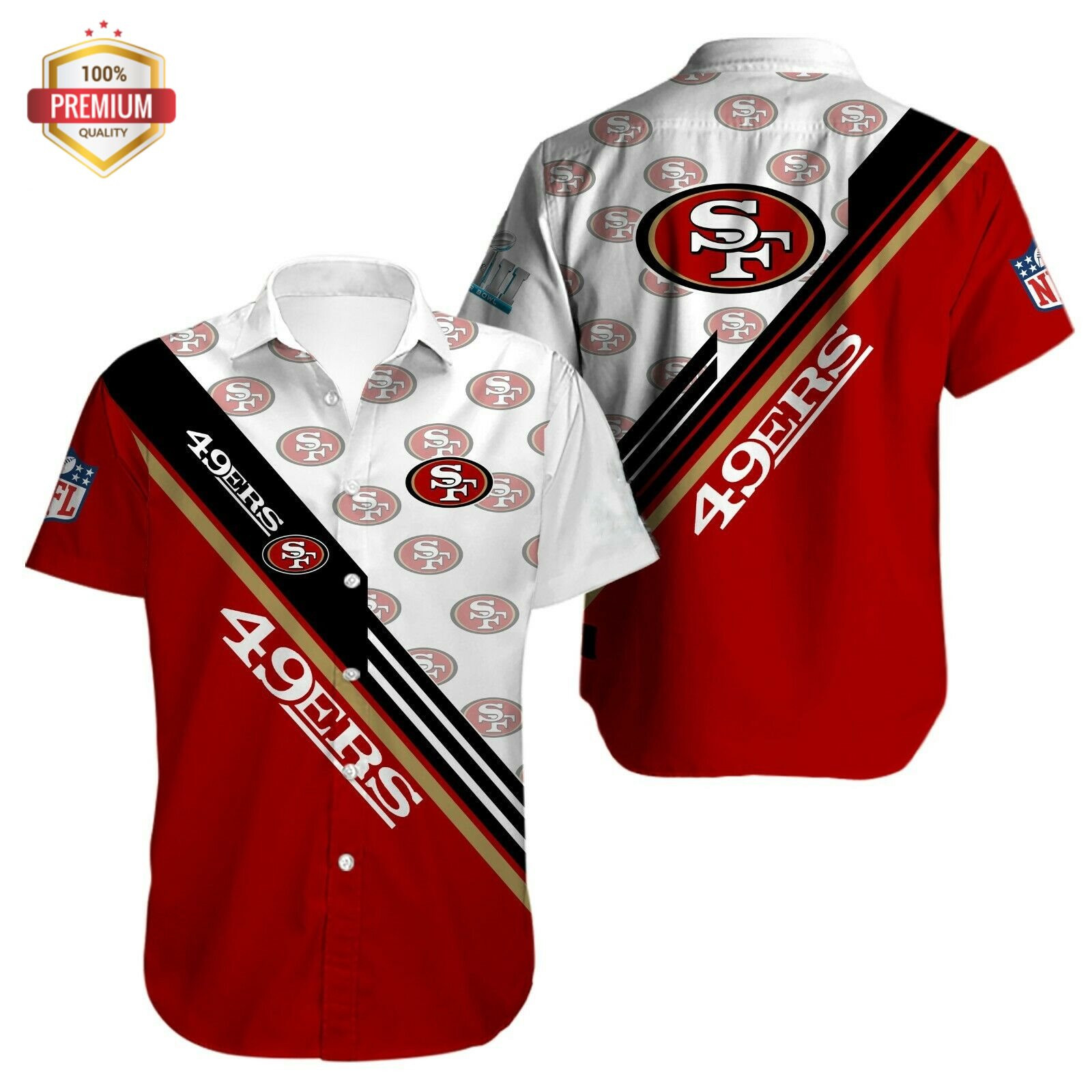 San Francisco 49ers Hawaiian Shirt Tropical Aloha Button Up