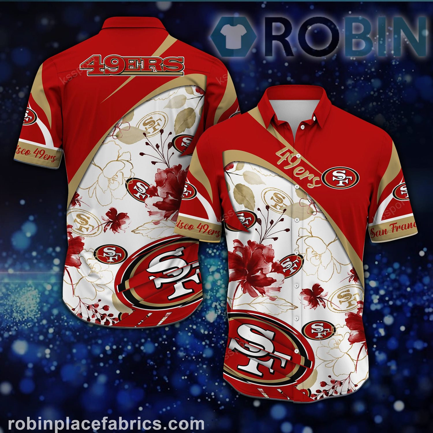 San Francisco 49ers Hawaiian Shirt Tropical Aloha Button Up