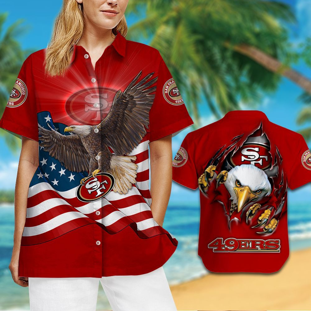 San Francisco 49ers Hawaiian Shirt Tropical Aloha Button Up