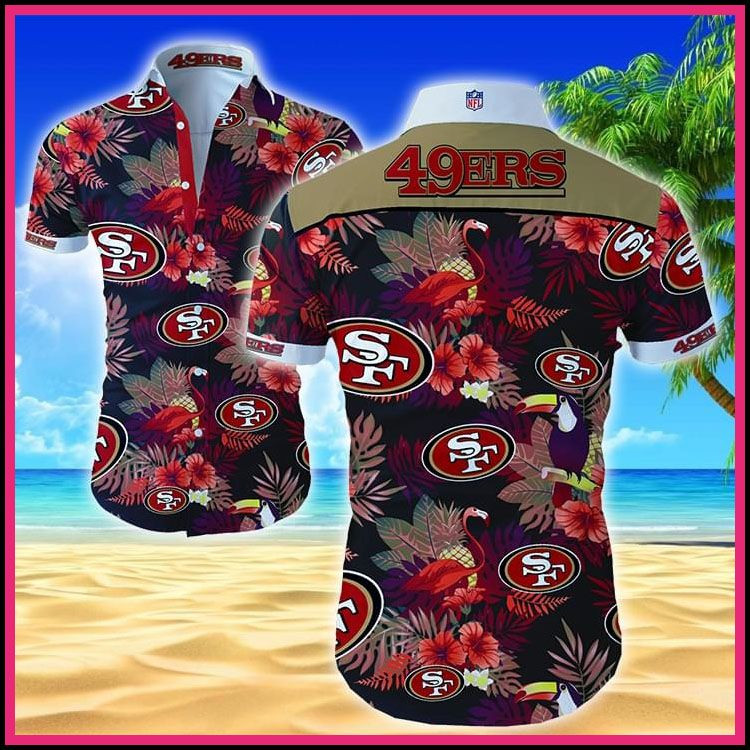 San Francisco 49ers Hawaiian Shirt Tropical Aloha Button Up