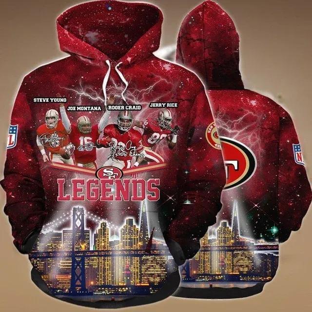 San Francisco 49ers Legends NFL 3D All Over Print Hoodie