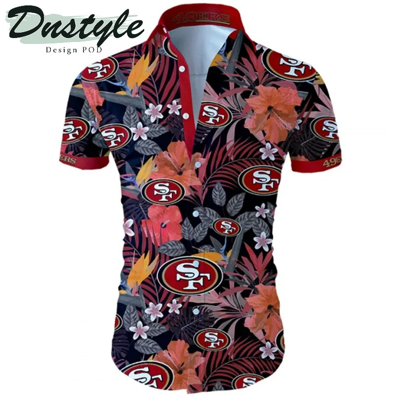 San Francisco 49ers Logo Tropical Hawaiian Shirt Tropical Aloha Button Up