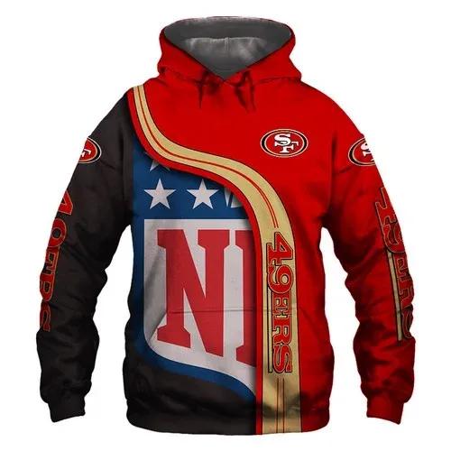 San Francisco 49ers NFL Logo NFL 3D All Over Print Hoodie
