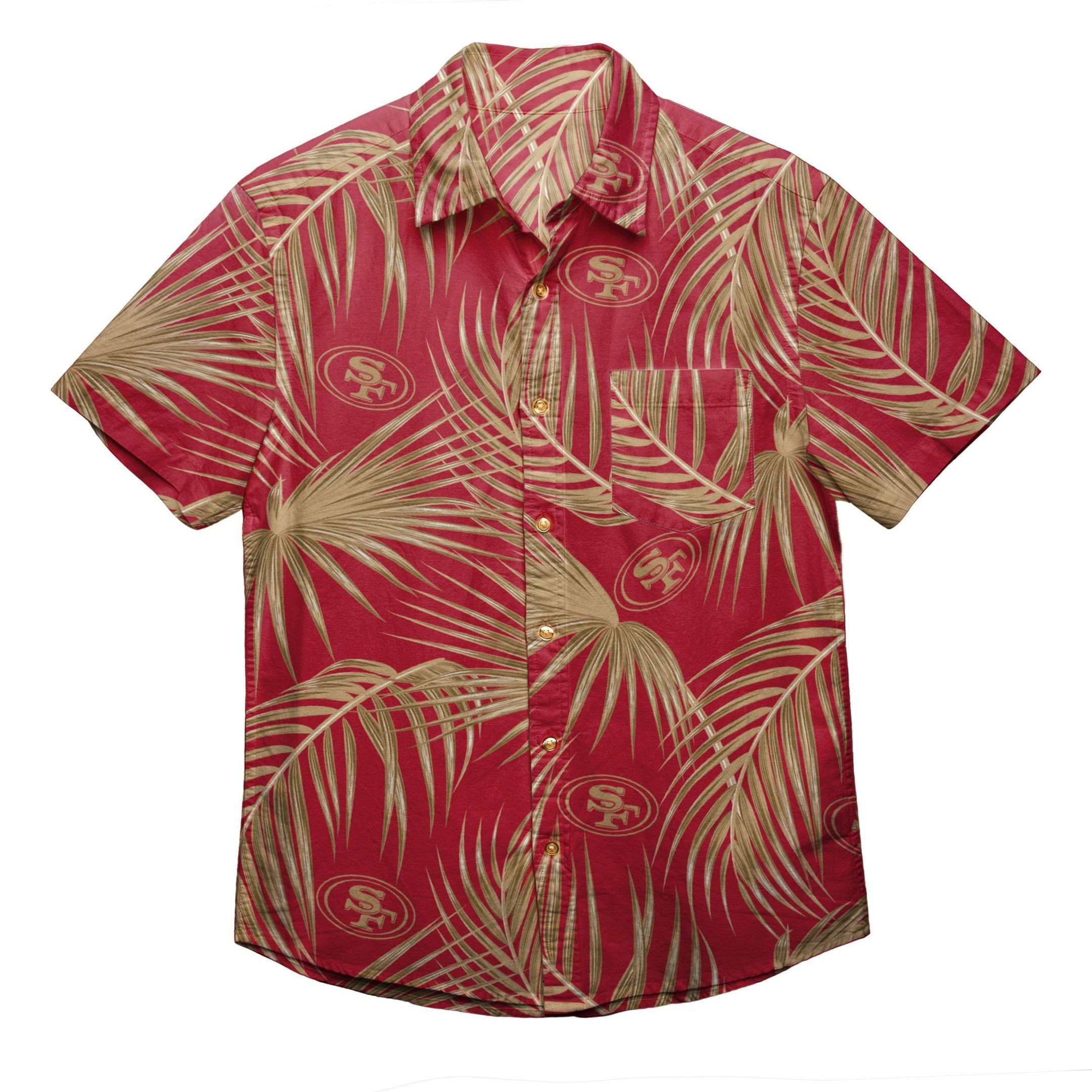 San Francisco 49ers Nfl Mens Hawaiian Shirt Tropical Aloha Button Up