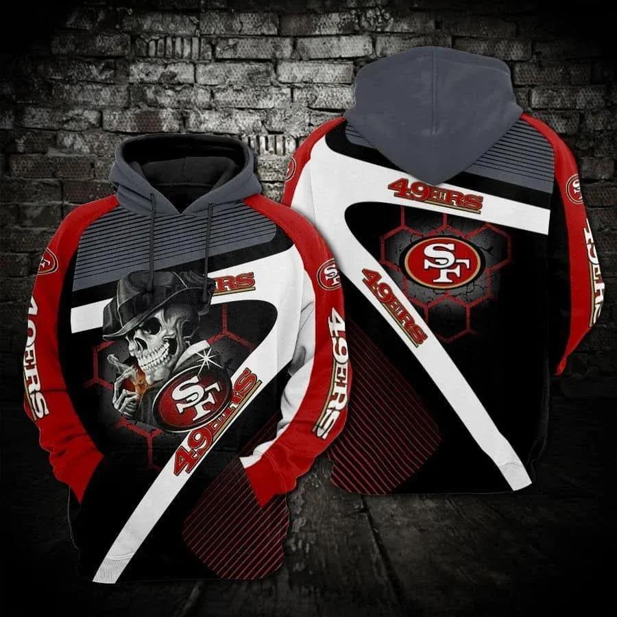 San Francisco 49ers Skeleton NFL3D All Over Print Hoodie
