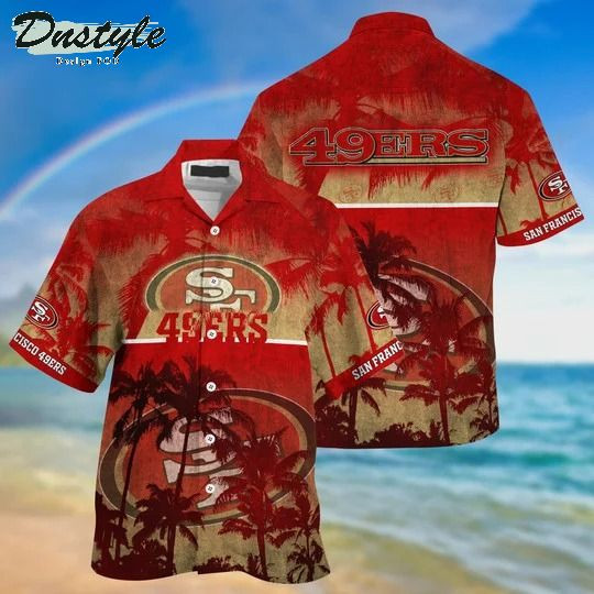 San Francisco 49ers Summer Hawaiian Shirt Tropical Aloha Button Up