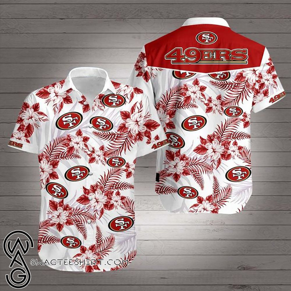 San Francisco 49ers Team Hawaiian Shirt Tropical Aloha Button Up