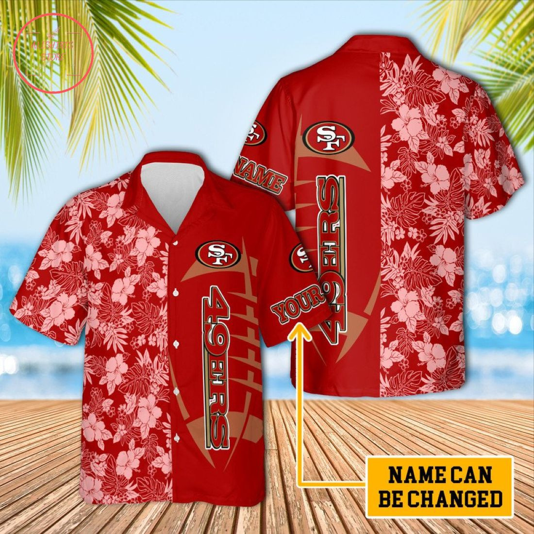 San Francisco 49ers Unisex Custom Hawaiian Shirt Tropical Aloha Button Up