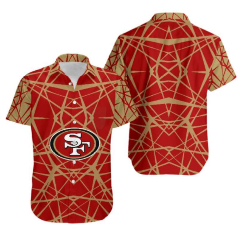 San Francisco 49ers1 Hawaiian Shirt Tropical Aloha Button Up