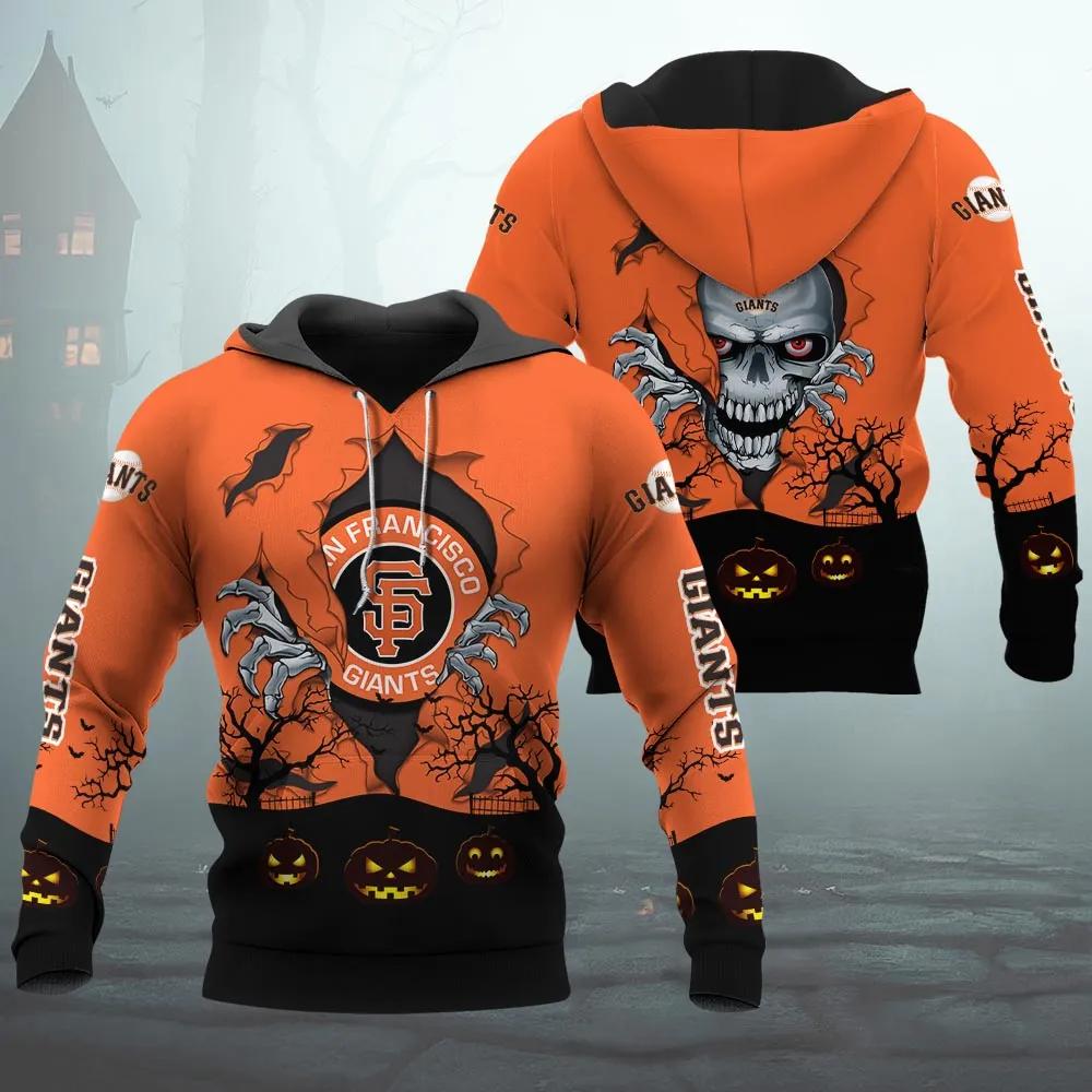 San Francisco Giants Halloween 3D MLB All Over Print Hoodie