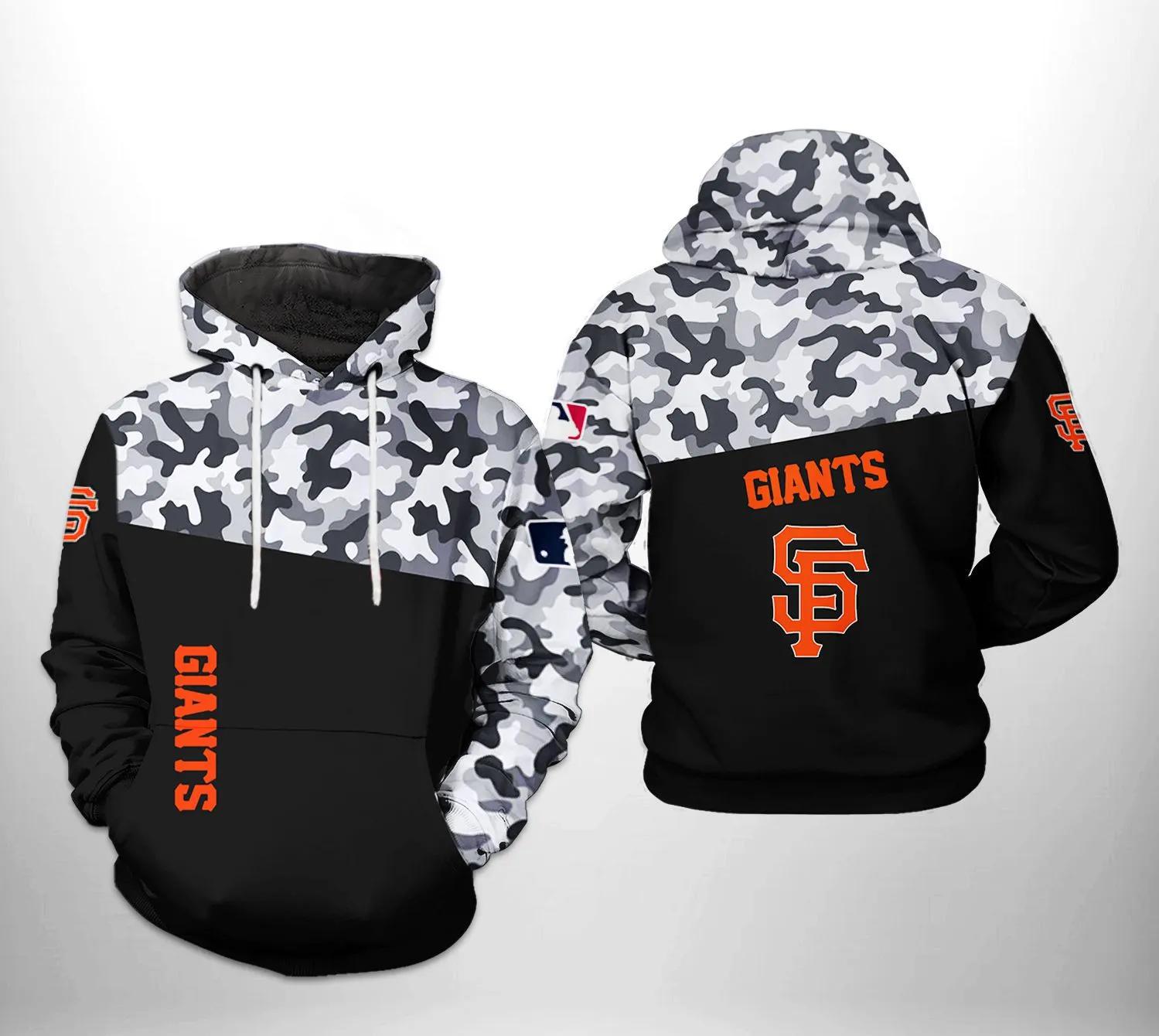 San Francisco Giants MLB Camo Veteran 3D MLB All Over Print Hoodie