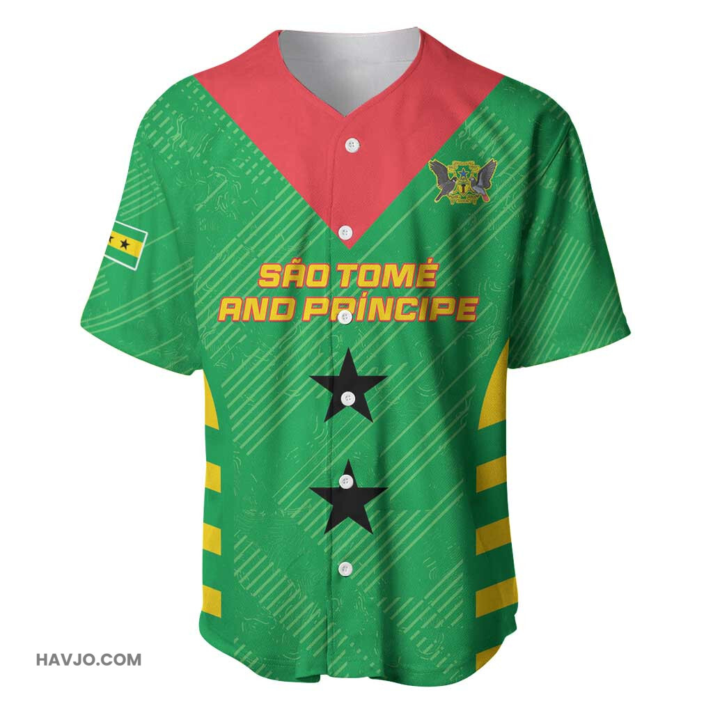Sao Tome and Principe Football Custom Sporty Style Green Color Baseball Jersey