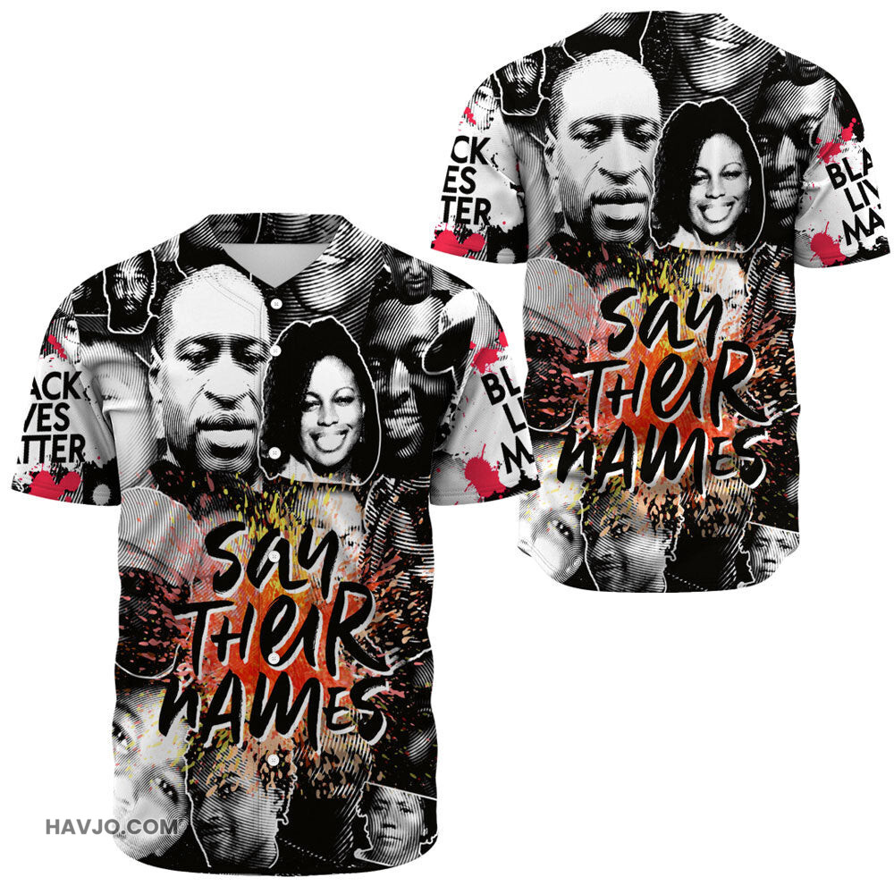 Say Their Names Black Lives Matter Baseball Jersey