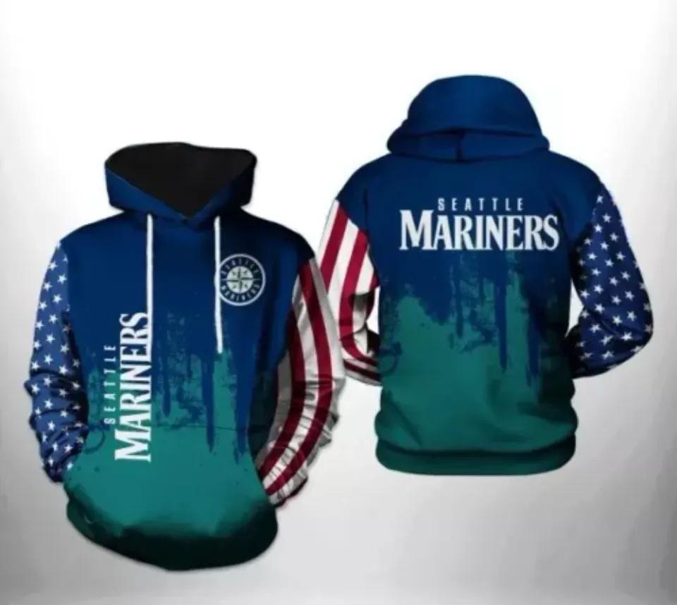 Seattle Baseball Team Marinerss 3D MLB All Over Print Hoodie