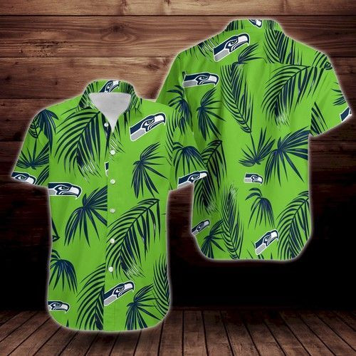 Seattle Seahawks Flower Hawaiian Shirt Tropical Aloha Button Up