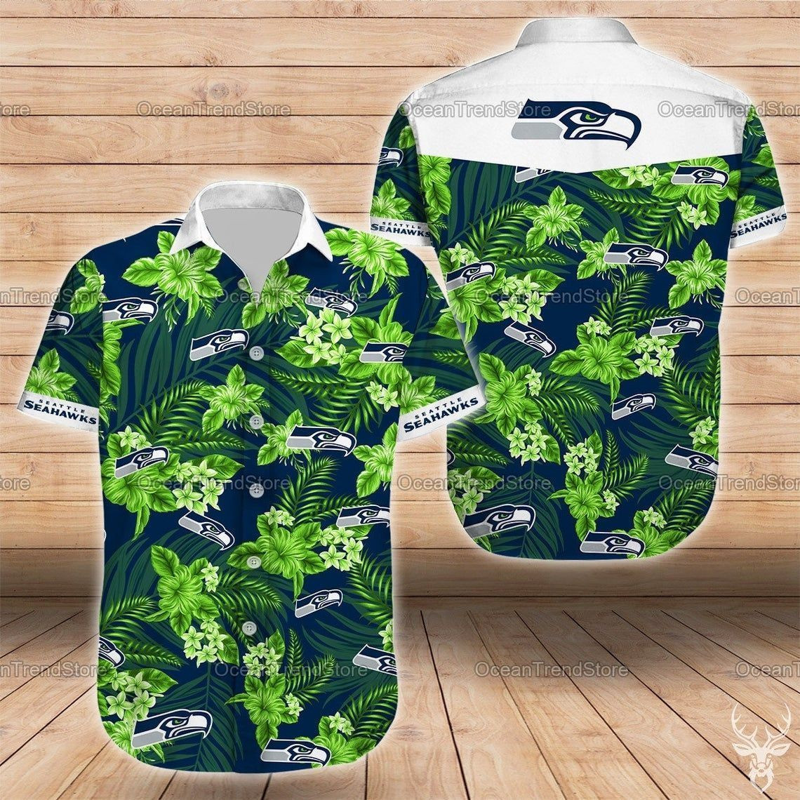 Seattle Seahawks Hawaiian Beach Nfl Hawaiian Shirt Tropical Aloha Button Up