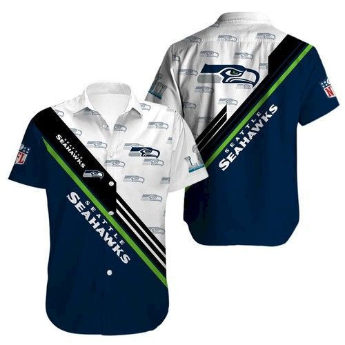 Seattle Seahawks Hawaiian Shirt Tropical Aloha Button Up